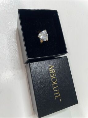 Absolute Sterling Silver 925 China Trillion Cut Clear Cubic Zirconia Ring Sz 8